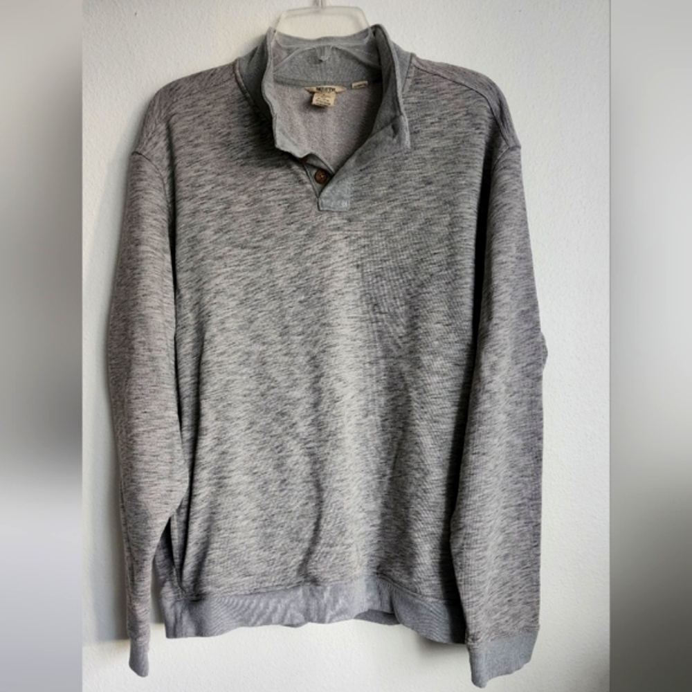 Duluth Trading Co Men's Cotton Waffle Knit Henley Long Sleeve Gray Sz L
